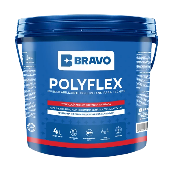 Impermeabilizante Poliuretano para Techos – Polyflex – Gris – 4L