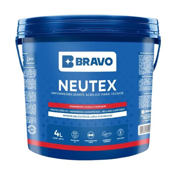 Pintura Impermeabilizante Acrílica para Techos – Neutex – Gris – 4L