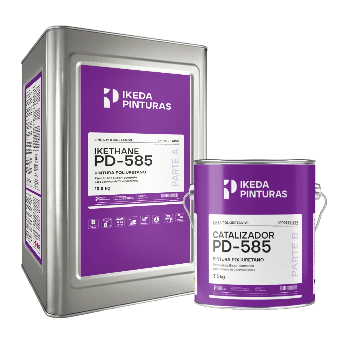 Pintura Poliuretano para Pisos Bicomponente – Ikethane PD-585 – Kit 19kg